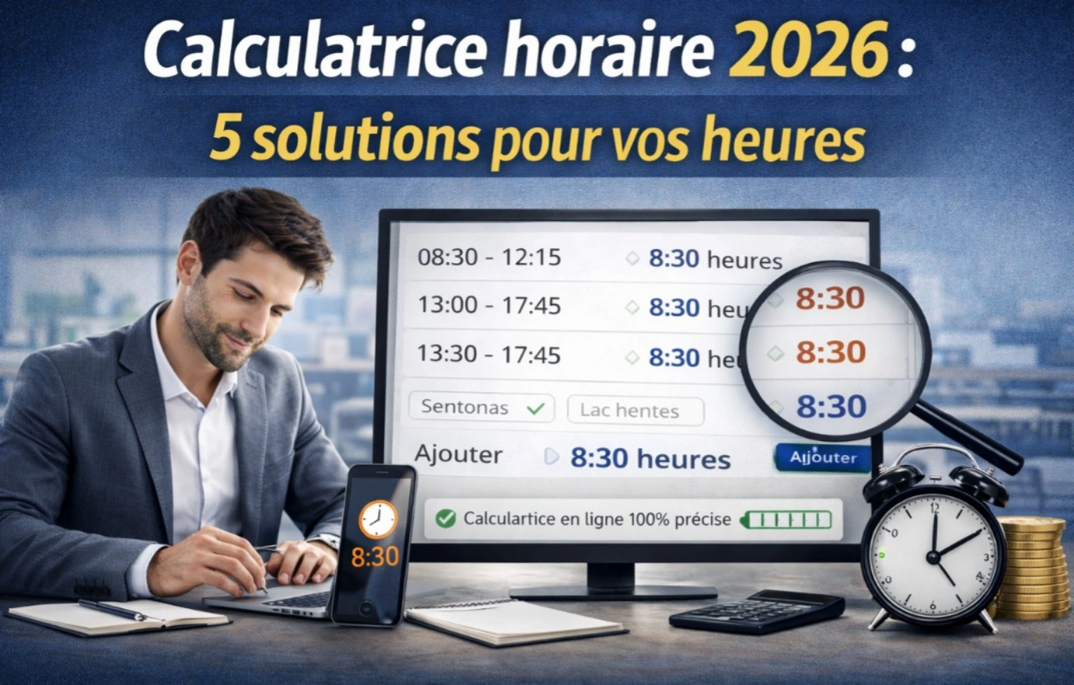 Calculatrice horaire 2026: 5 solutions pour vos heures