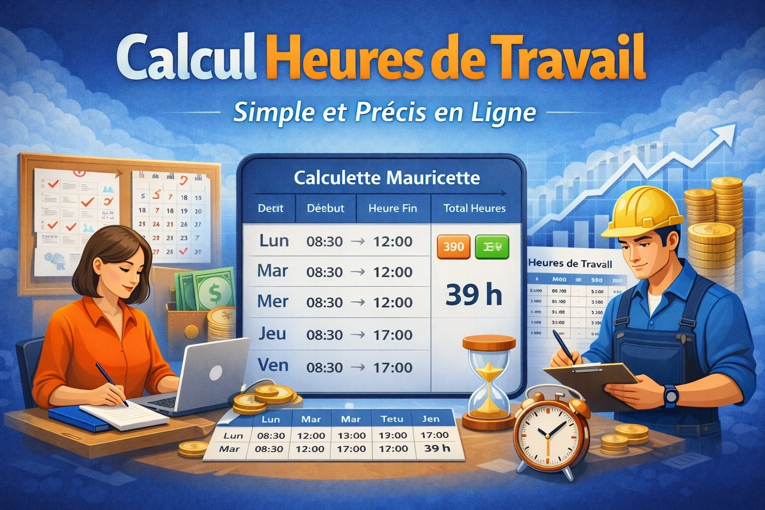 Calcul Heures de Travail Simple et Précis en Ligne