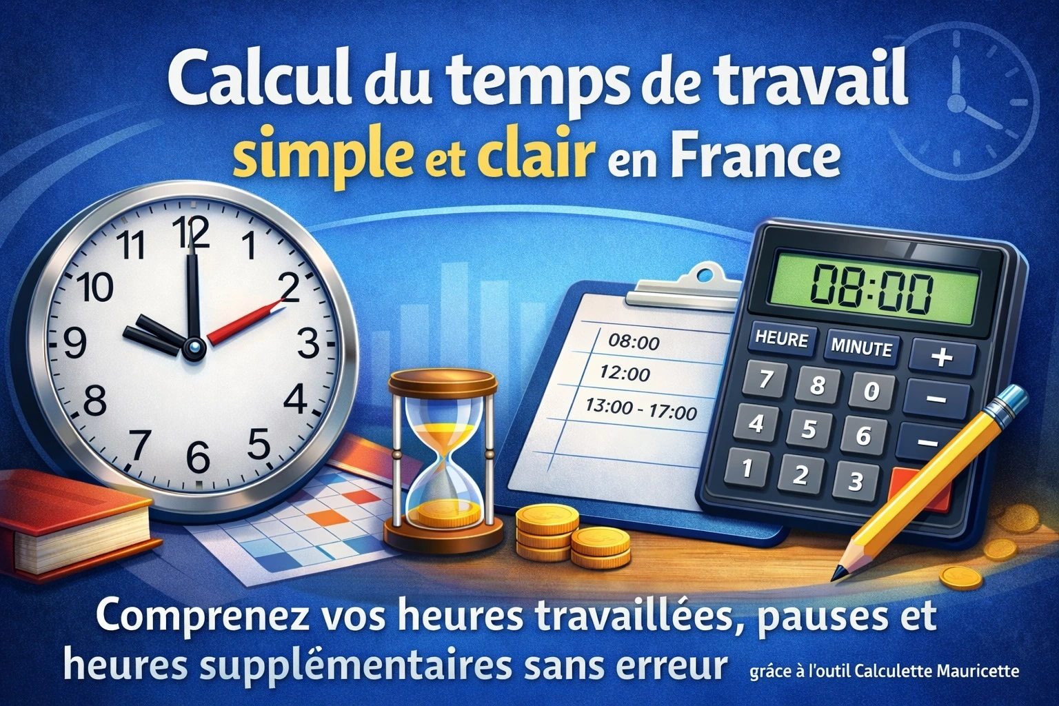 Calcul du temps de travail simple et clair en France