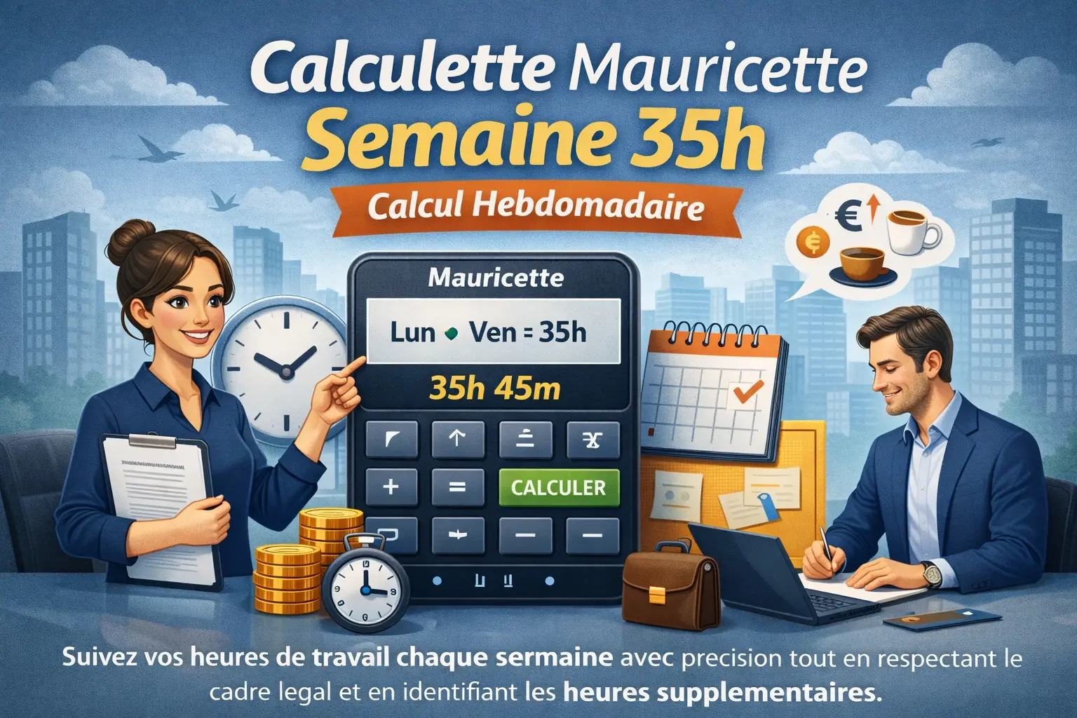 Calculette Mauricette Semaine 35h | Calcul Heures Facile